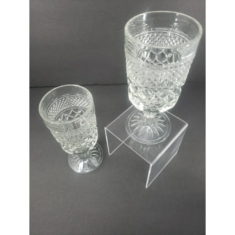Vintage Anchor Hocking Wexford Glass Wine Water Goblet Set of Two Classic